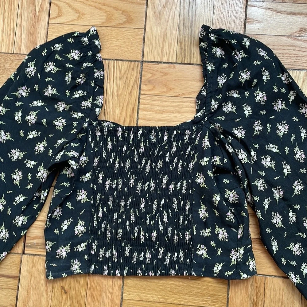 NWT H&M Long Sleeve Crop Top - Picture 7 of 7